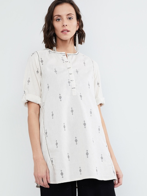 

MAX White Printed Tunic, Off white