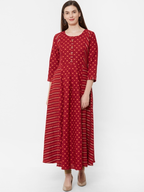 

Juliet Women Red Printed Anarkali Kurta