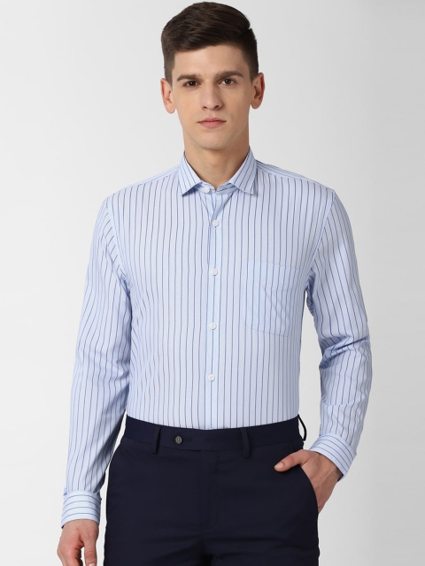 

Peter England Men Blue Regular Fit Striped Formal Shirt