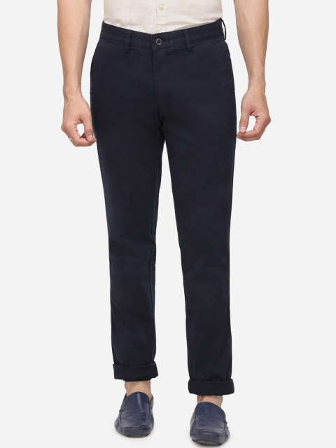 

JADE BLUE Men Blue Regular Fit Solid Regular Trousers