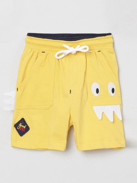 

max Boys Yellow Printed Skinny Fit Shorts