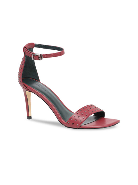 

CHARLES & KEITH Women Red Embellished Heels