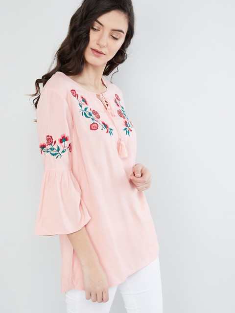 

max Women Pink Embroidered Top