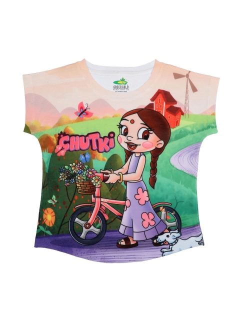 

Chhota Bheem Girls Multicoloured Printed Round Neck T-shirt, Multi