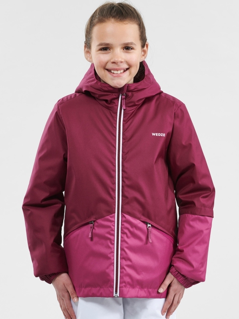 

WEDZE By Decathlon Unisex Kids Purple Colourblocked Insulator Open Front Jacket
