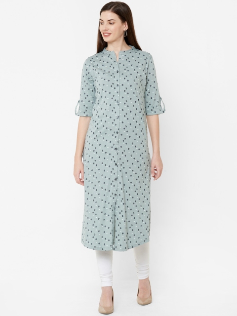 

Juliet Women Sea Green Printed A-Line Kurta