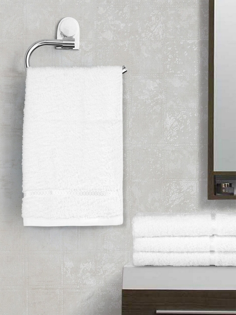 

CORE Designed by SPACES Unisex White Set of 4 Solid Hand Towels