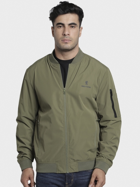 

Red Tape Men Olive Green Solid Bomber