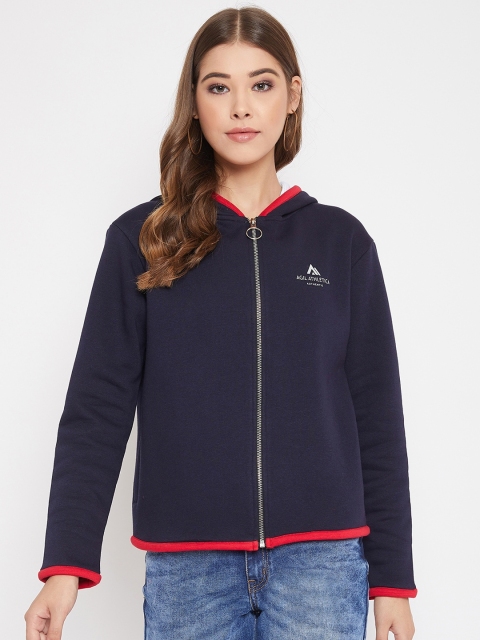 

AGIL ATHLETICA Women Navy Blue Solid Tailored Jacket