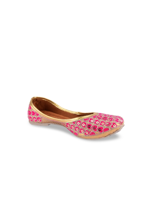 

DESI COLOUR Girls Pink Embellished Mojaris