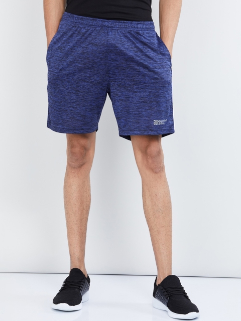 

max Men Blue Solid Regular Fit Sports Shorts