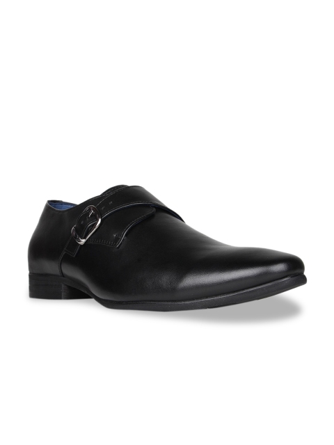 

Regal Men Black Solid Leather Formal Monk Shoes