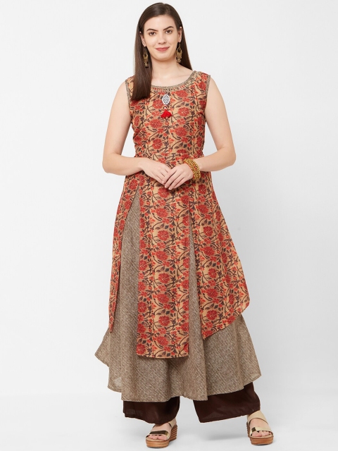 

Juliet Women Red & Beige Printed Anarkali Kurta