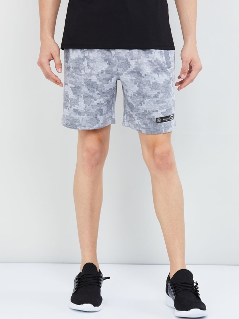 

max Men Grey Camouflage Printed Regular Fit Sports Shorts