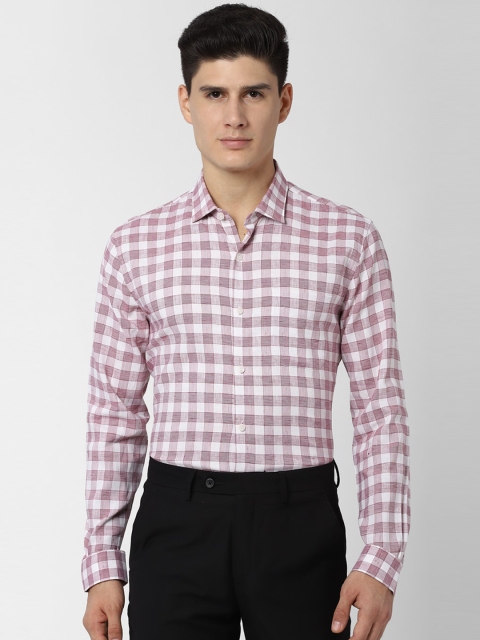 

Peter England Elite Men Maroon Slim Fit Checked Formal Shirt