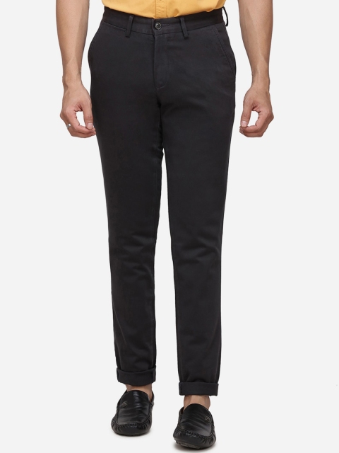 

JADE BLUE Men Charcoal Grey Slim Fit Solid Chinos