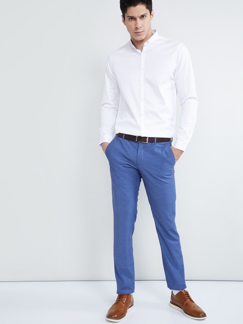 

max Men White Regular Fit Solid Formal Shirt