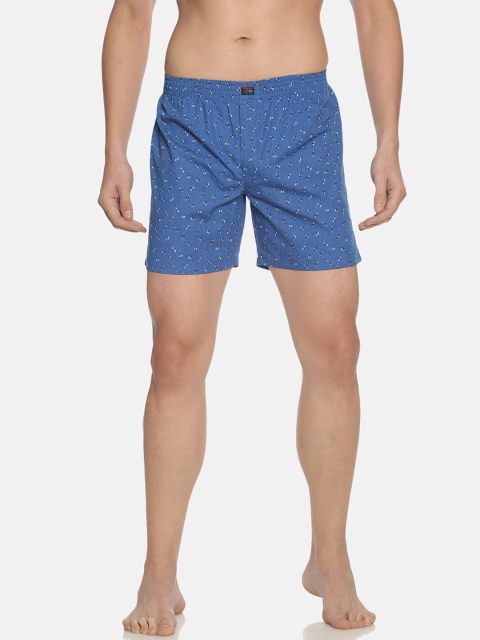 

IVOC Men Blue & White Printed Pure Cotton Boxers IOMBS02SC03L35-3783C