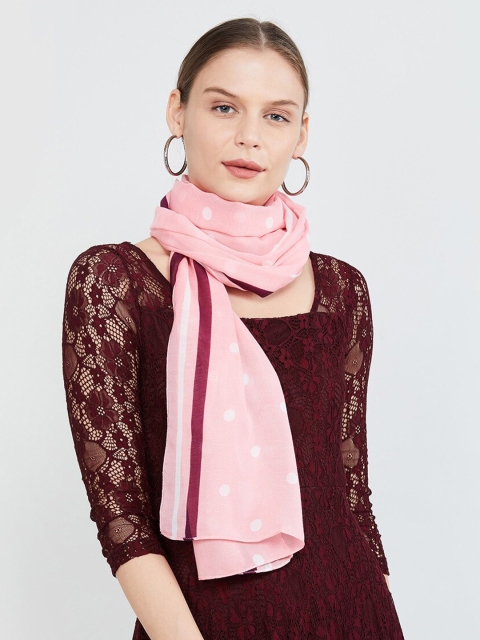 

max Women Pink & White Printed Scarf