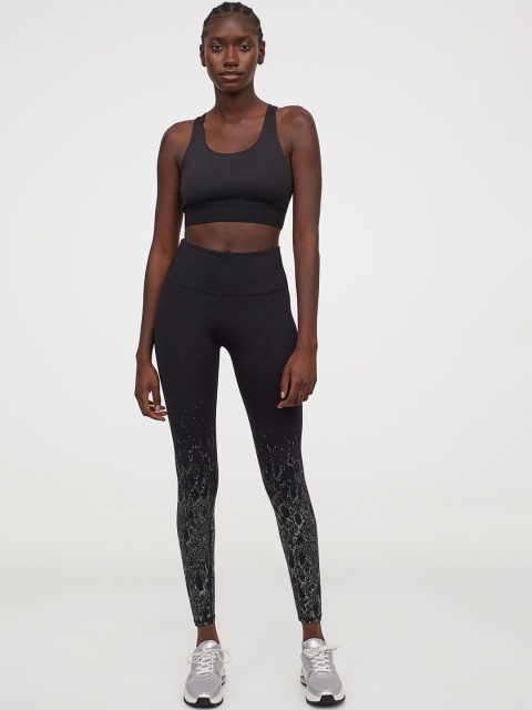 

H&M Women Black Sports Tights High Waist