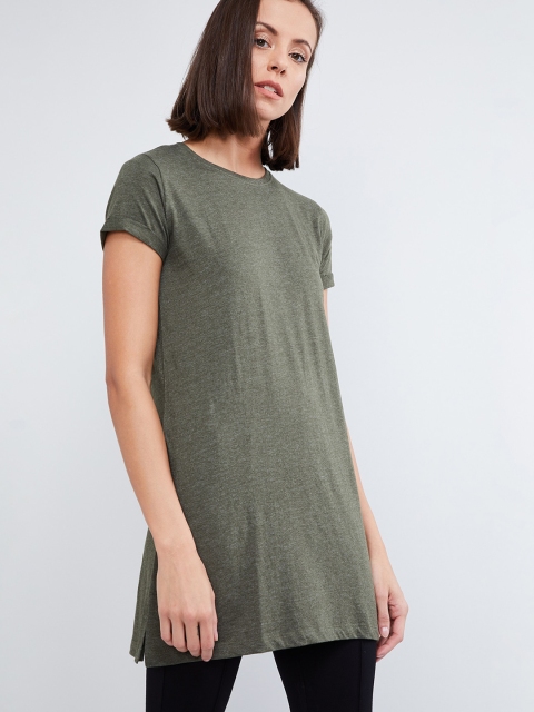 

max Women Olive Green Solid Top