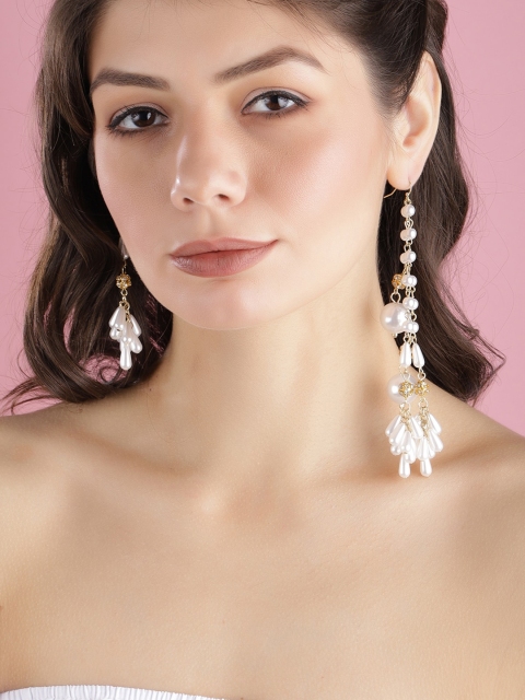 

TOKYO TALKIES X rubans FASHION ACCESSORIES Gold-Plated & White Classic Drop Earrings