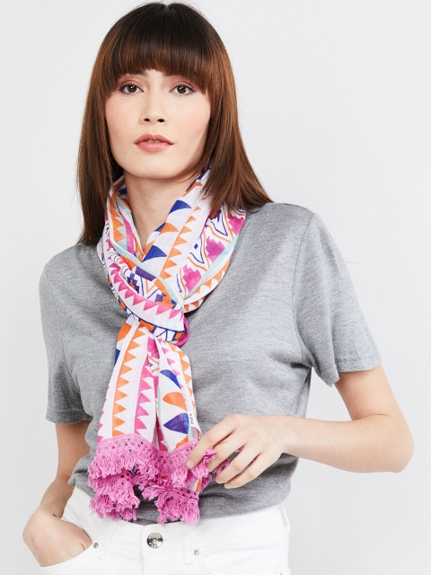 

max Women Pink & White Printed Scarf