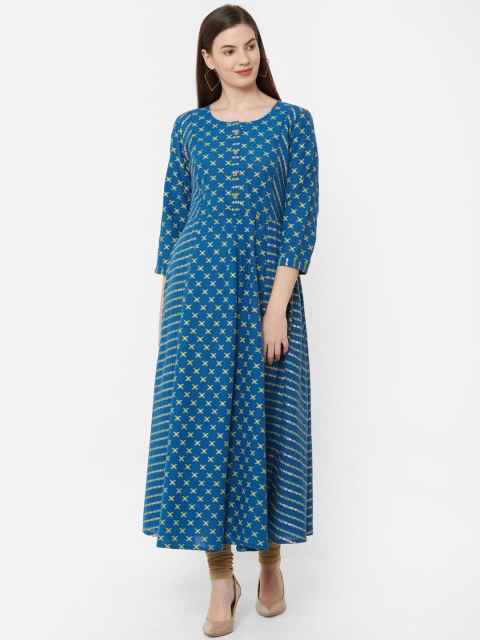 

Juliet Women Blue Printed Anarkali Kurta