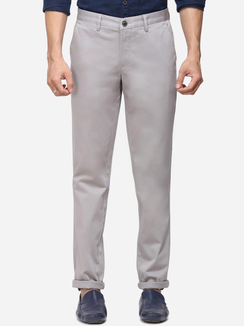 

JADE BLUE Men Grey Regular Fit Solid Regular Trousers