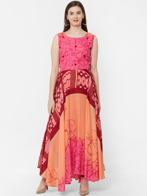 

Juliet Women Pink & Yellow Printed Anarkali Kurta