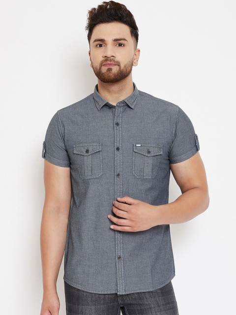

Canary London Men Grey Smart Slim Fit Solid Casual Shirt