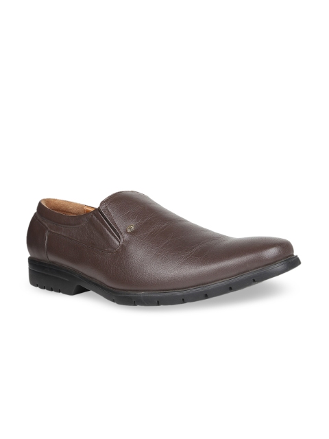 

Regal Men Brown Solid Leather Formal Slip-On Shoes