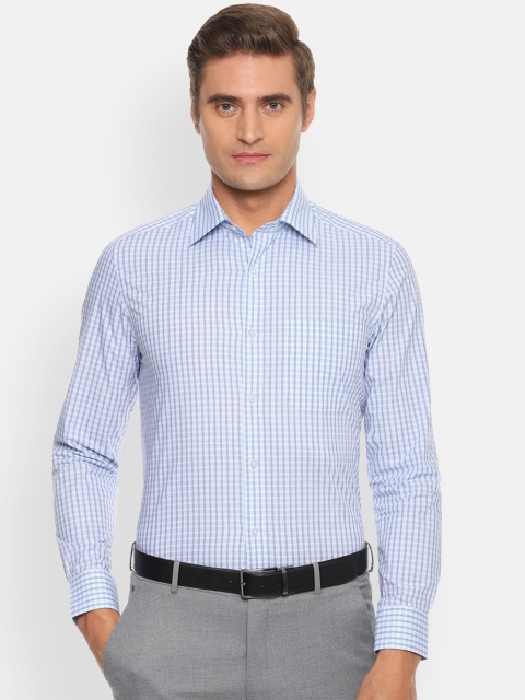 

Louis Philippe Men Blue & Black Regular Fit Checked Formal Shirt
