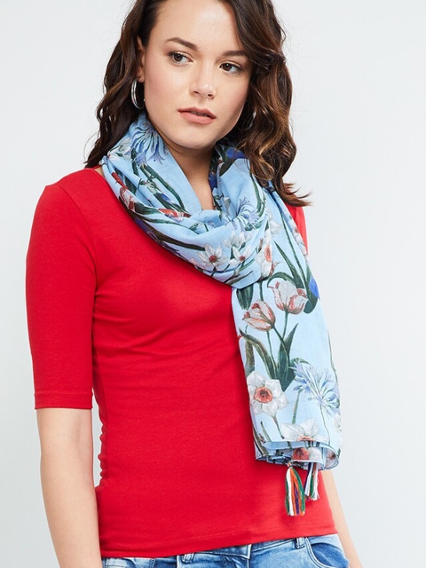 

max Women Blue & Green Printed Scarf