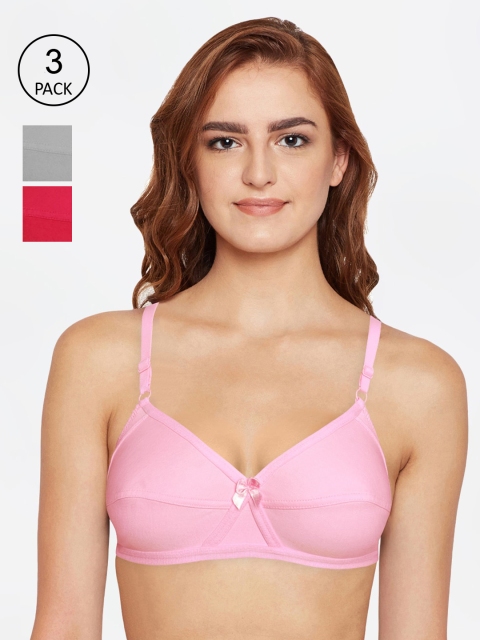 

Bodycare Pack of 3 Solid Non-Wired Non Padded Everyday Bras 6824MILREPI, Grey