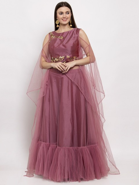 

KHALOM Purple Ready to Wear Lehenga with Blouse & Dupatta