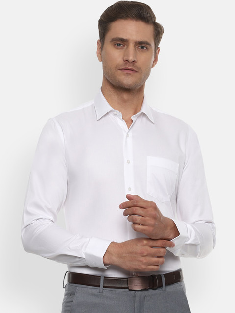 

Van Heusen Men White Slim Fit Self Design Formal Shirt