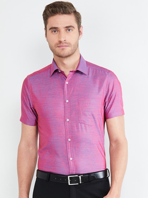 

max Men Purple Regular Fit Self Design Formal Shirt