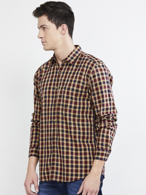 

max Men Red & Yellow Regular Fit Checked Casual Shirt