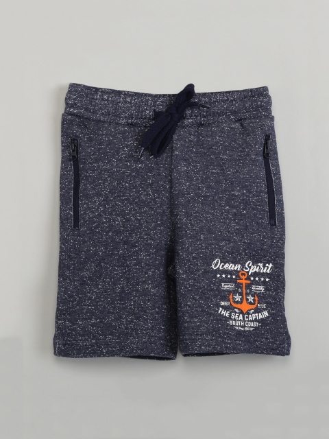 

max Boys Navy Blue Printed Regular Fit Regular Shorts
