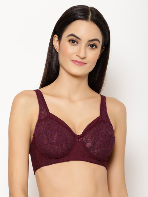 

Floret Burgundy Lace Non-Wired Non Padded Balconette Bra T3060_Wine_30B