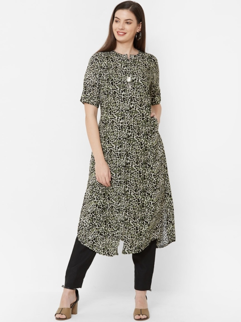 

Juliet Women Green Printed A-Line Kurta