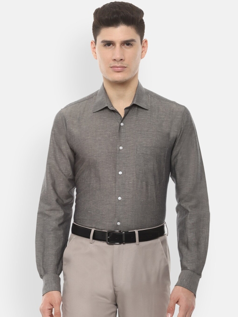 

Van Heusen Men Grey Slim Fit Solid Formal Shirt
