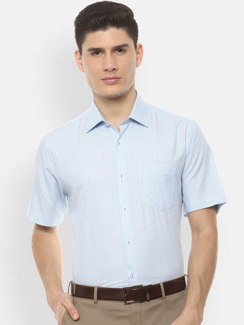 

Van Heusen Men Blue Regular Fit Checked Formal Shirt