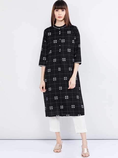 

max Women Black Dyed Anarkali Kurta