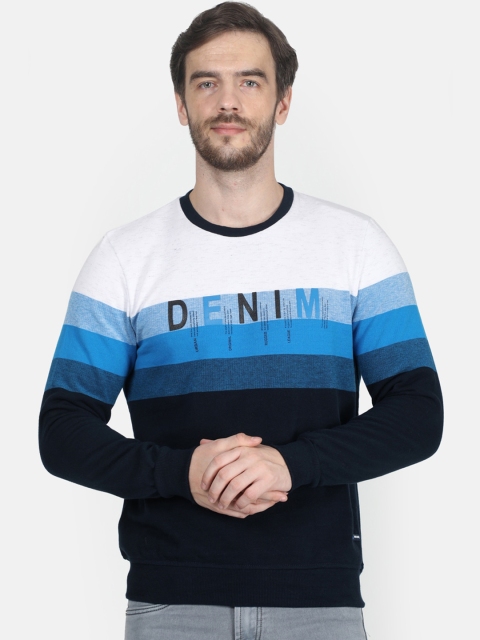 

Monte Carlo Men White & Blue Colourblocked Sweatshirt