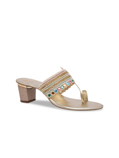 

Inc 5 Women Gold-Toned Embellished Sandals