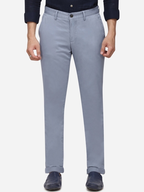 

JADE BLUE Men Blue Regular Fit Solid Regular Trousers