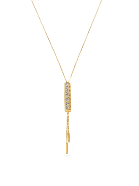 

Mia by Tanishq 14K Gold & Diamond Beautiful Chimes Necklace, Yellow