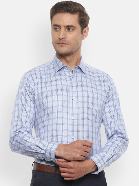 

Van Heusen Men Blue Regular Fit Checked Formal Shirt